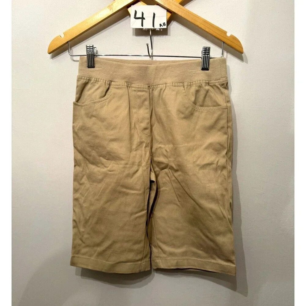 IZOD Boys Chino Shorts Khaki Size 14 Regular Stretch Pockets IUFHC03X